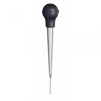 KitchenCraft Baster Master Class Professional con bombilla de silicona, plateado/negro
