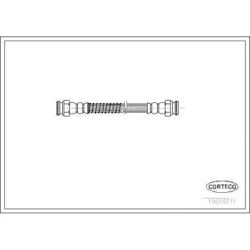 Latiguillo de freno CORTECO 19019111 - Manguera de freno, alta resistencia, longitud específica para vehículo, compatible con sistemas hidráulicos de frenos, fabricado con materiales duraderos y resistentes a la corrosión