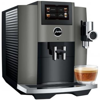 Cafetera Superautomática JURA S8 Dark Inox, 1.9L, 15 Bar, 1450W, 27 Especialidades, Molinillo Professional Aroma Grinder, Pantalla Táctil de 4