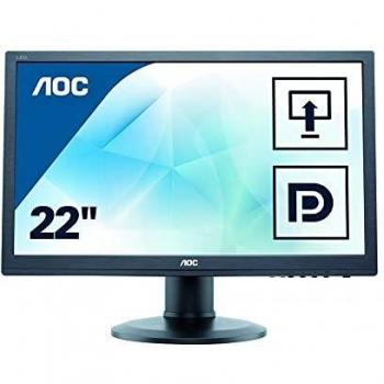AOC E2260PQ 22 Inch LED (1680 x 1050) Height Adjustable Monitor with Built-in Speakers. (VGA, DVI, DisplayPort) - Black