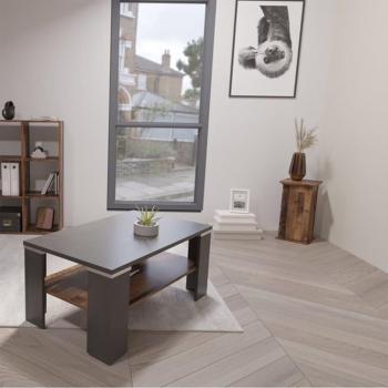 Mesa decorativa con puerta color oscuro old style 57,4 cm Marrón