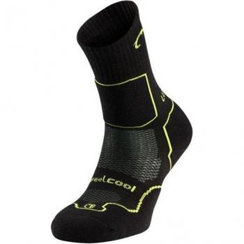 Calcetines de montaña Lurbel Logan Five, color negro/verde manzana, modelo half long, talla EU 48-50 para hombre