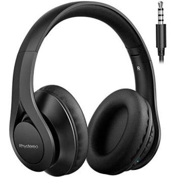 Auriculares Inalámbrico 60H Tiempo de reproducción, BT 5.0, Micrófono Incorporado, Auriculares inalámbricos con Cable Plegables para Trabajo, Viajes, Clases en línea, teléfono, TV, PC