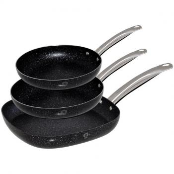 Blaumann - Juego de 3 piezas de fritán con mango de acero inoxidable, colección Le Chef, BL-3287