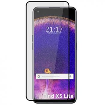 Protector Cristal Templado Completo 5D Negro para Oppo Find X5 Lite 5G