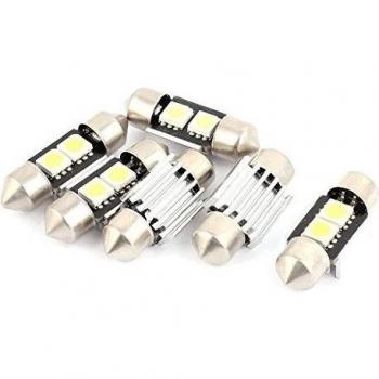 Sourcingmap-6piezas Blanco 31mm 2SMD 5050LED Car Festoon Dome lámpara de lectura interna