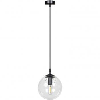 Lámpara colgante de cristal Emibig COSMO negra y transparente, Ø 14 cm, E14