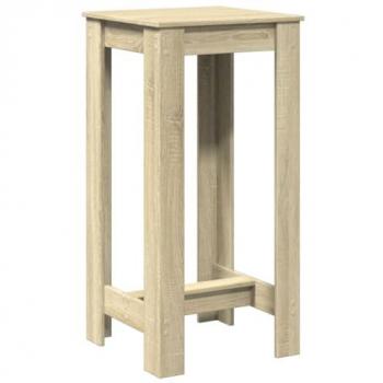 Mesa Alta de Bar de Madera Ingeniería Roble Sonoma 51x50x103,5 cm Marrón