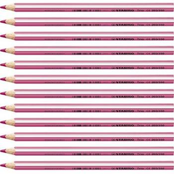 Lápiz de color triangular grueso STABILO Trio - Estuche con 12 unidades - Color rosa