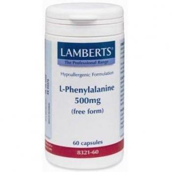 Lamberts L-Fenilalanina 500 mg - Suplemento Dietético de Aminoácidos, 60 Cápsulas