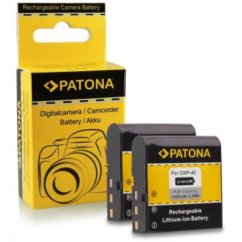 PATONA 2X Bateria NP-40 Compatible con Casio Exilim EX-Z100 EX-Z400 EX-Z700 EX-Z1000 EX-Z1200