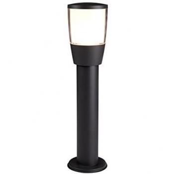 Bolardo de jardín Tucson de policarbonato gris oscuro, 1 bombilla, altura 45 cm, IP44