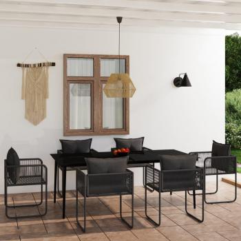 Black 7-Piece Outdoor Dining Set