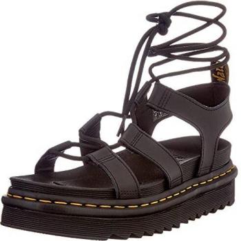 Dr. Martens Nartilla Hydro Leather Gladiator Sandals - Black - Women's Size 40