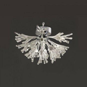 Lámpara de techo Love Large 9 Bombillas cromo pulido / blanco mate - Diyas Inspired Love Techo Grande 9 Luces G4 Cromo Pulido/Cristal Blanco, no Compatible con led/cfl