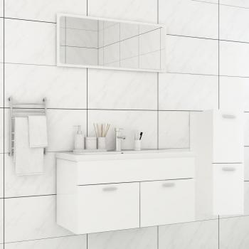 Juego de muebles de baño madera de ingeniería blanco