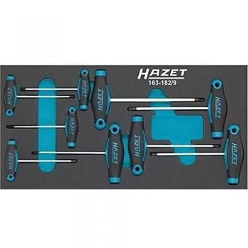 Juego de destornilladores HAZET 163-182/9 con mango en T, incluye perfiles TORX® interiores T6, T7, T8, T9, T10, T15, T20, T25 y