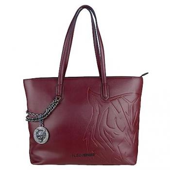 Plein Sport Women's Red Polyethylene Shoulder Bag with Decorative Chain