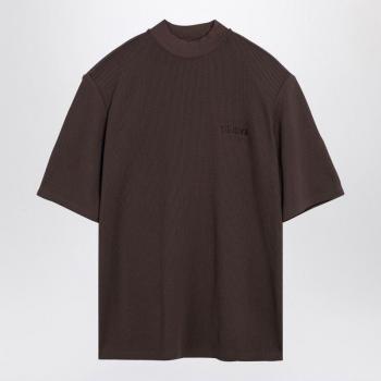 The Attico Women's Cotton Crew-Neck T-Shirt With Logo in Brown | Size 2XS | 247WCT173J049