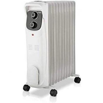 HAEGER ELAN XI - Calefactor Radiador Eléctrico de Aceite con 2500W de potencia, 3 velocidades - termostato regulable, 5 canales de aceite, 3 configuraciones de calor, almacenamiento del cable.