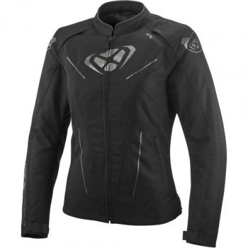 Ixon Prodigy Chaqueta textil impermeable para motociclismo para mujer - Negra (XL)