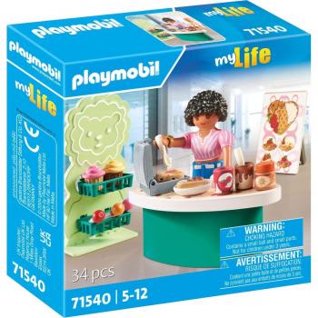 Puesto de Dulces Playmobil - Set de juego, incluye figuras de personajes, accesorios de dulces, estructura detallada del puesto, compatible con otras colecciones Playmobil