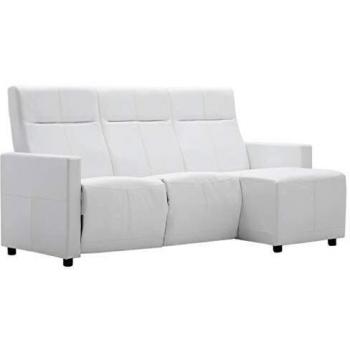 vidaXL Sofá Reclinable en Forma de L Cuero Sintético Blanco Mobiliario Hogar
