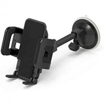 Soporte Universal para Móvil en Vehículo con Ventosa, Ajustable de 4.5 a 9 cm, Color Negro