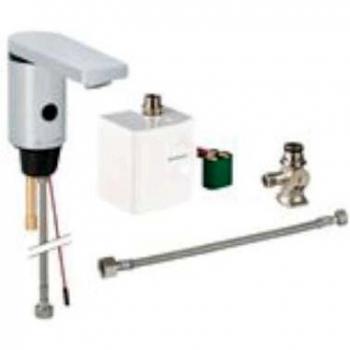 Geberit - Grifo Electrónico Geberit Serie 186 Para Lavabos, Servicio A Generador: Cromado Brillante Con Mezclador Bajo Encimera