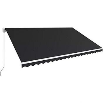 vidaXL Toldo de Funcionamiento con Manivela Manual Retráctil de Patio Lona Parasol de Porche Jardín Sombra Exterior Terraza 500x300 cm Gris Antracita