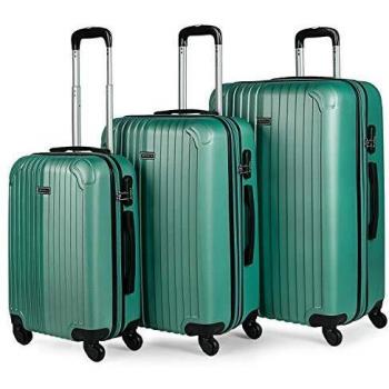 ITACA - Juego Maletas de Viaje 4 Ruedas Trolley abs. Extensibles rígidas s y Ligeras. Mango Asas candado. pequeña Cabina Low Cost, Mediana y Grande. t71500, Color Verde Menta