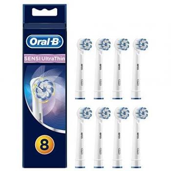 Oral-B Sensi Ultrathin - Cabezales de Recambio, Pack de 8 Recambios para Cepillo Eléctrico Recargable, Limpieza Superior y Protección de las Encías
