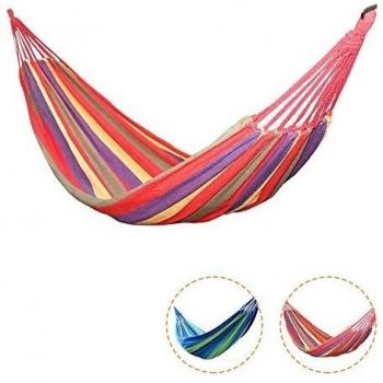 Smarcy Hamaca Portable de 200 x 80 cm Aguantar a una persona, Carga Máxima de 150kg, Multicolor Rojo