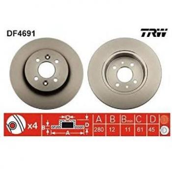 Disco de freno TRW DF4691, volver, completo, 1 pieza