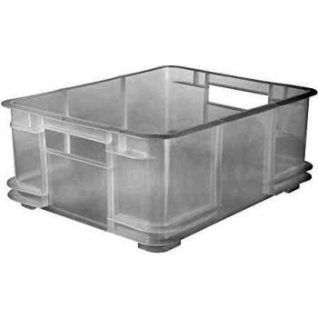Caja de Almacenaje Eurobox L, Plástico Robusto (PP), 43 x 35 x 17,5 cm, 20 L, Transparente Neutro