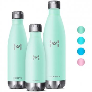 HOMPO Botella de Agua de Acero Inoxidable Botella Aislada al Vacío,diseño de Pared Doble,Sin Bpa & Eco Friendly,Adecuada para Viaje, Deporte, Bicicleta, Gimnasio