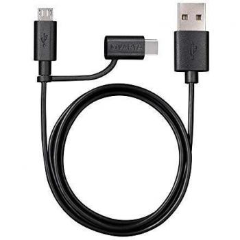 Cable de carga y sincronización Varta 2 en 1 USB + Type C 1m
