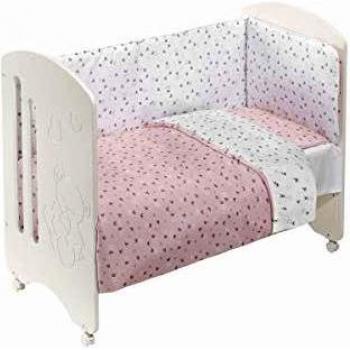 INTERBABY - Cuna Lovely Premium con Textil Corona Rosa