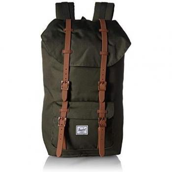 Herschel Little America Mid Volume, Unisex Adulto verde oliva oscuro/marrón Classic 25L