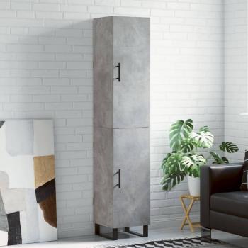 Aparador de hormigón gris 34,5x34x180 cm de madera multicapa