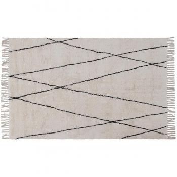 Alfombra bereber de algodón crudo con flecos 160 x 230 cm HODNA