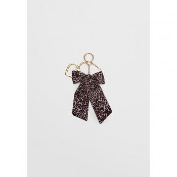 Heart and Bow Key Ring - Brown OS