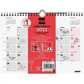 Finocam - Calendario 2022 S - 210x150 mm Neutro de Pared para Escribir Español