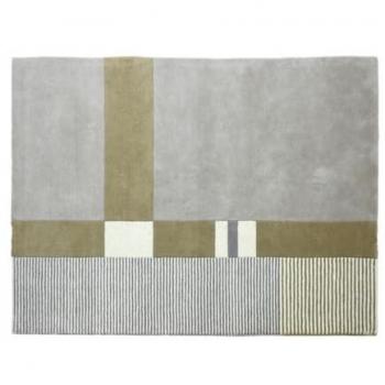 Alfombra 100% Lana Hecha a Mano - 200 x 290 cm - 2200g/m2 - Gris y Marrón - Nouria