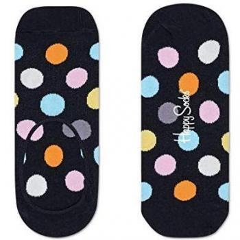 Happy Socks Unisex Big Dot Liner Socks, Black, 41-46