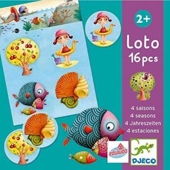 Djeco- Juegos de acción y reflejosJuegos educativosDJECOEducativos Loto 4 Estaciones, Multicolor