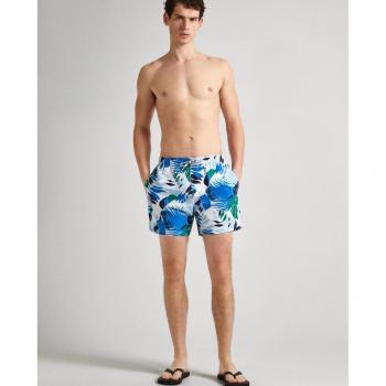 BaÃ±ador Leaf azul Pepe Jeans - Bañador bermuda de hombre con estampado de hojas
