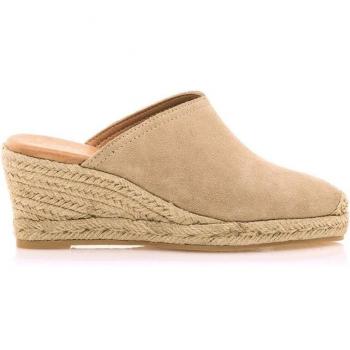 Sandalias de cuña de mujer estilo zueco en piel Mustang