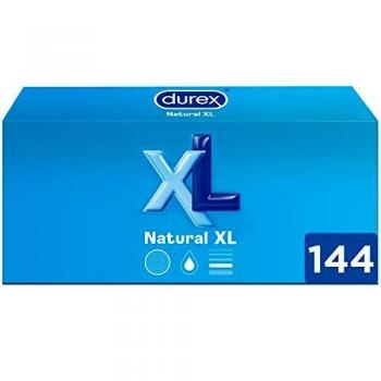 Durex Preservativos Originales Natural Plus Talla XL - Pack Ahorro 144 condones Más Grandes
