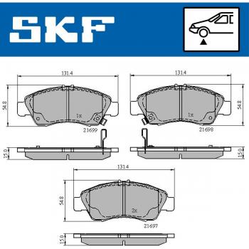 Pastillas de freno SKF VKBP 80521 A - Juego de pastillas de freno con alta calidad, diseño optimizado para un rendimiento superior, materiales resistentes al desgaste, bajo nivel de ruido y excelente capacidad de frenado